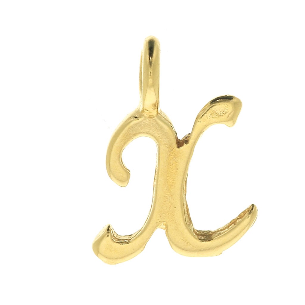 Alphabet Buchstabe Charm 10 Mm Kursive Schrift X 3 Mikron Gold Plattiert X1 Perles Co